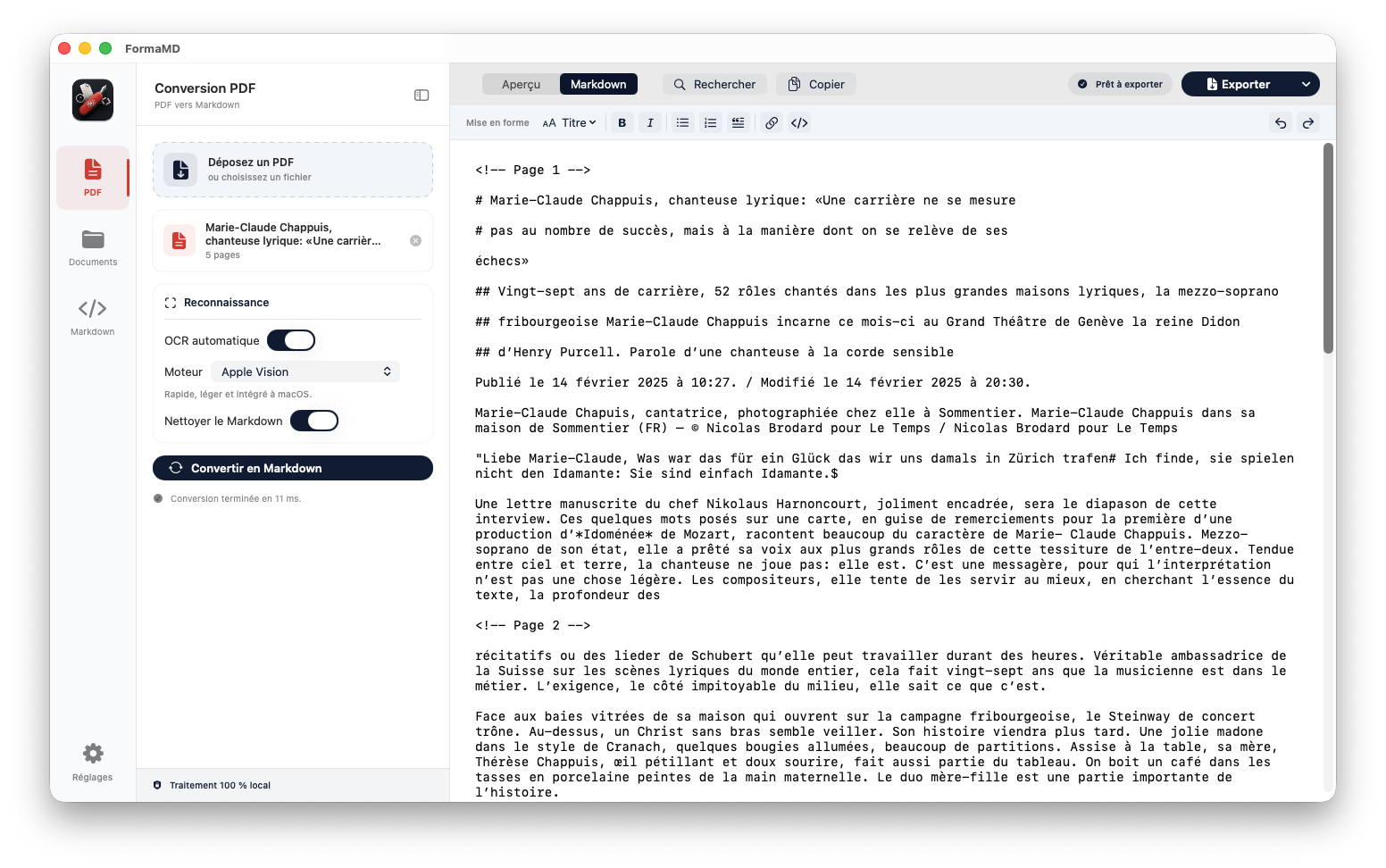 Interface de FormaMD